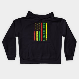 juneteenth flag 2023 Kids Hoodie